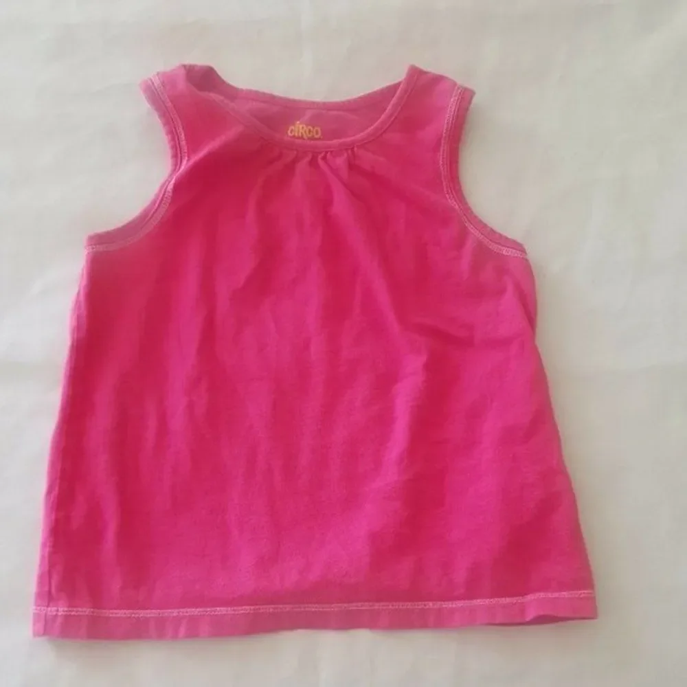 Circo Pink Tank Top Blouse Size 4t Pleated Sleeveless 100% Cotton Girls Solid